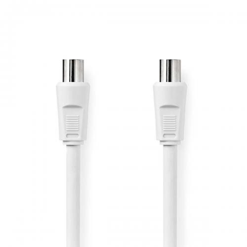image Câble antenne coaxial Coax Mâle  - Coax Femelle Droit 5 m Blanc