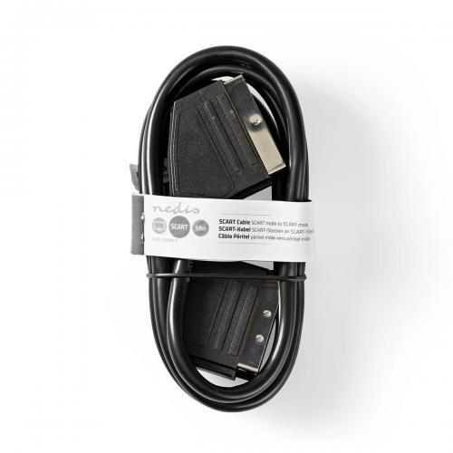 image Câble péritel mâle-mâle- Valueline- 1.5m noir- sans emballage