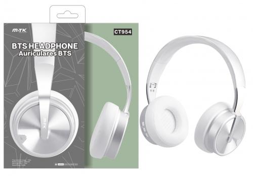 image Casque Bluetooth Genesis avec Micro- FM/SD/Audio- CT954- Blanc