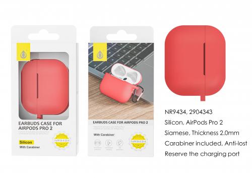 image Coque pour Airpods Pro 1 et 2 silicone- Rouge- NR9434