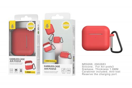 image Coque pour Airpods 3 silicone- Rouge- NR9268