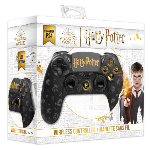 image Harry Potter - Manette Sans Fil PS4 - Prise Jack - Boutons Lumineux - Noir 