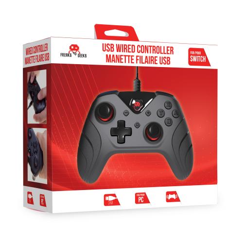 image Manette Filaire Noire pour Switch/PC avec Câble 3M 