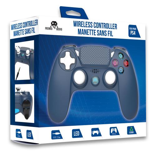 image Manette Sans Fil Night Blue pour PS4 Avec Prise Jack pour casque et boutons lumineux