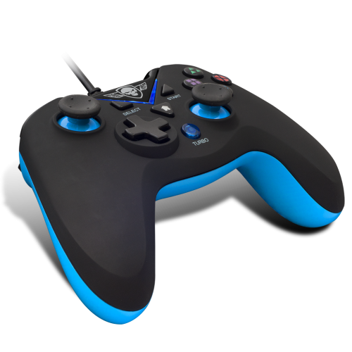 image Manette XGP Filaire- PS3- PC- LED - Noir et Bleu