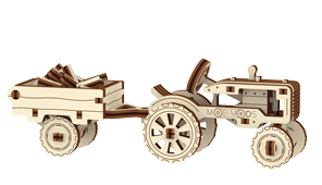 image Mecanisme 3D bois - Tracteur remorque (73 pcs)