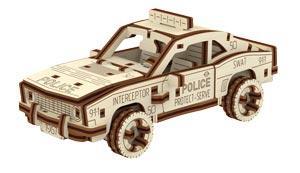 image Mecanisme 3D bois - Voiture de Police (103 pcs)