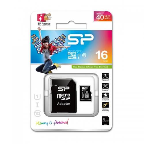 image MicroSD 16 GB + adaptateur classe 10