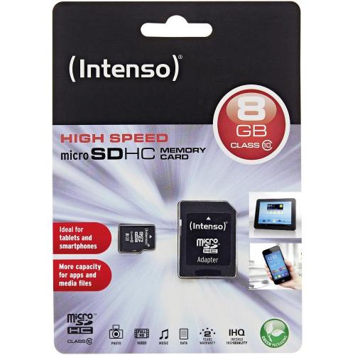 image MicroSD 8 GB + adaptateur (Classe 10)