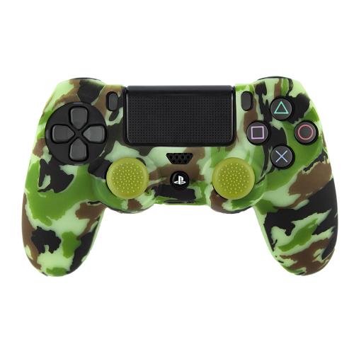 image Silicone Skin + Grips Camo Woodland pour manette PS4