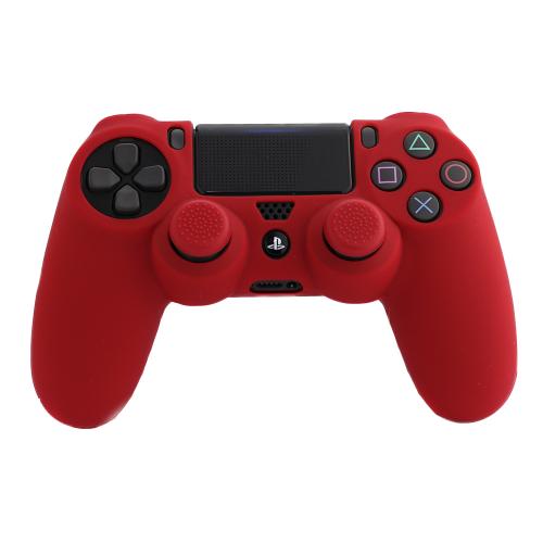 image Silicone Skin + Grips Rouge pour manette PS4