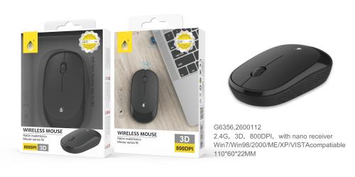 image Souris sans fil Sarco - 2.4Ghz 800 DPI - G6356 - Noir