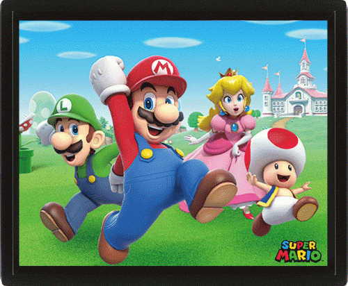 image Super Mario - Poster 3d lenticulaire- Group Run (20x26cm)