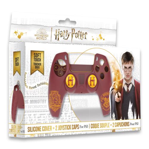 image Harry Potter-Coque Silicone + grips pour Manette PS5 - Gryffondor - Rouge  (emballage