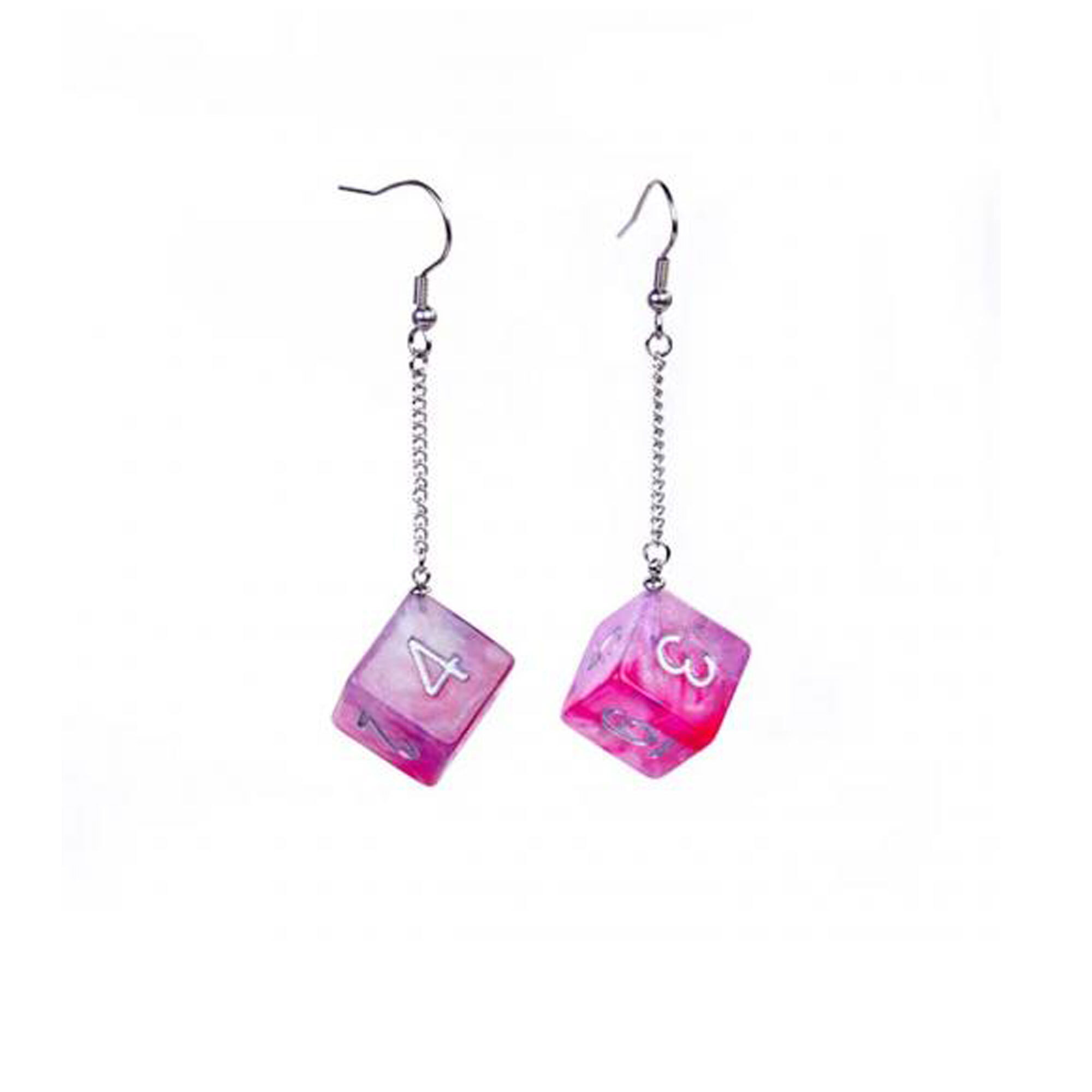 thumbnail secondaire #3 pour Bijoux - Boucles d'oreilles Dés Galaxy D6 - Rose