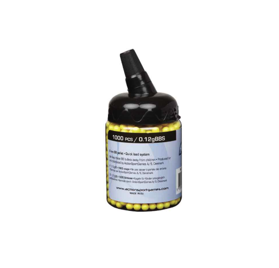 image principale pour Billes, 0,12g - 1000 pcs en bouteille (jaune)
