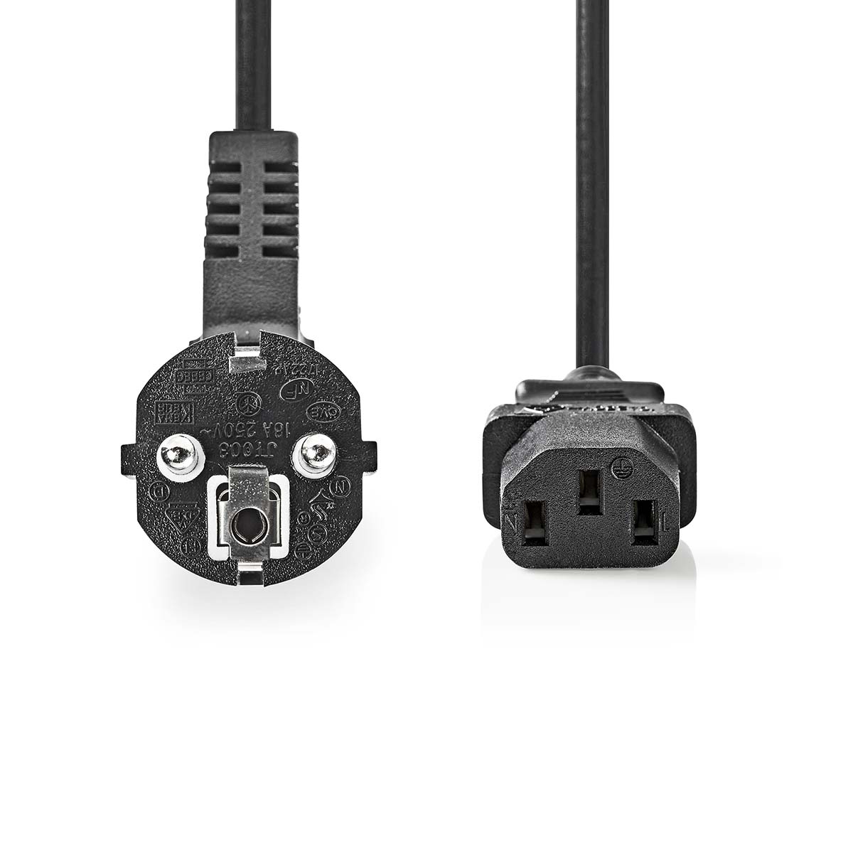image principale pour Câble Alimentation Schuko tripolaire Mâle -IEC-320-C13 - 2m - Noir
