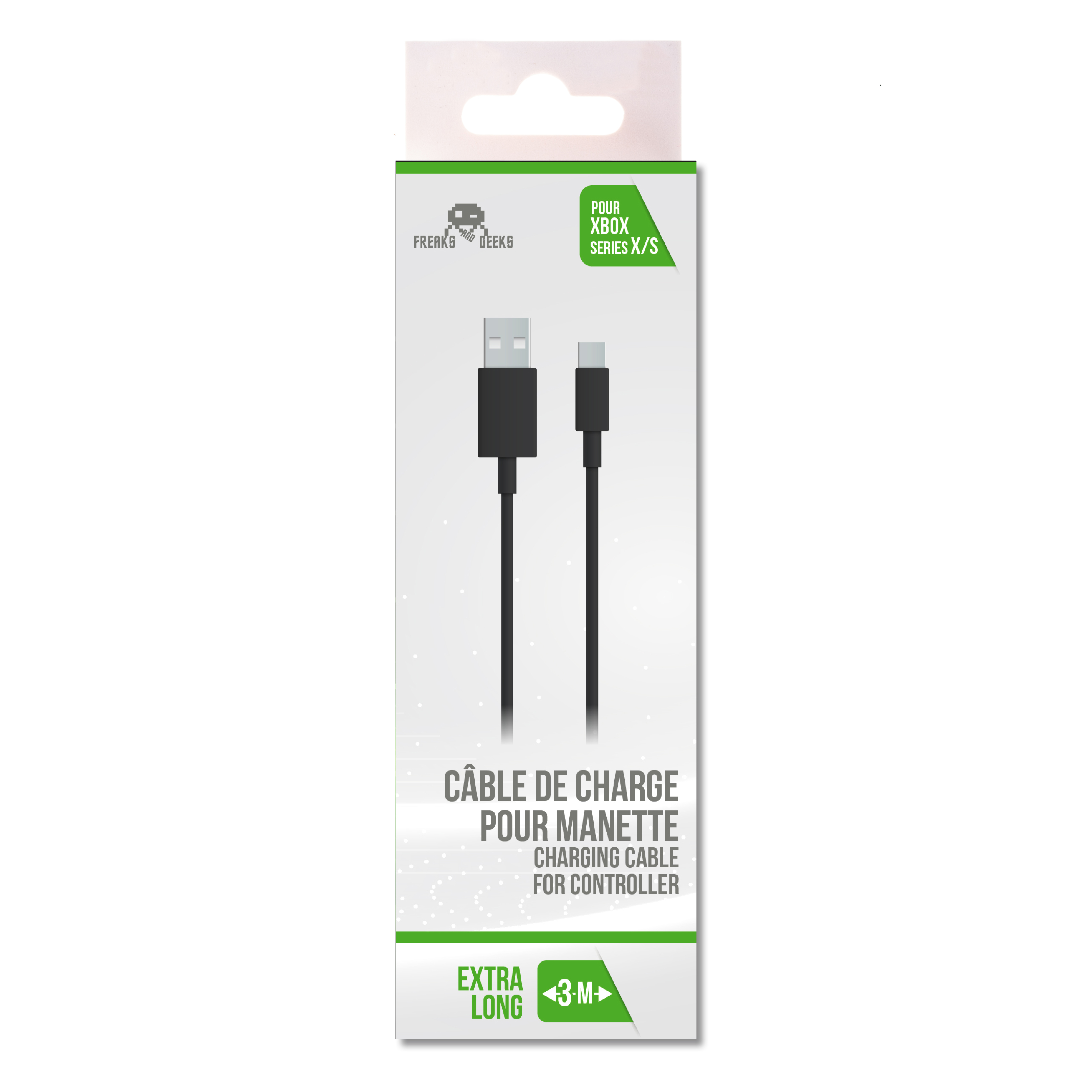 image principale pour Cable de Recharge de 3M pour Series X Type C (Embout Secteur Non Inclus)
