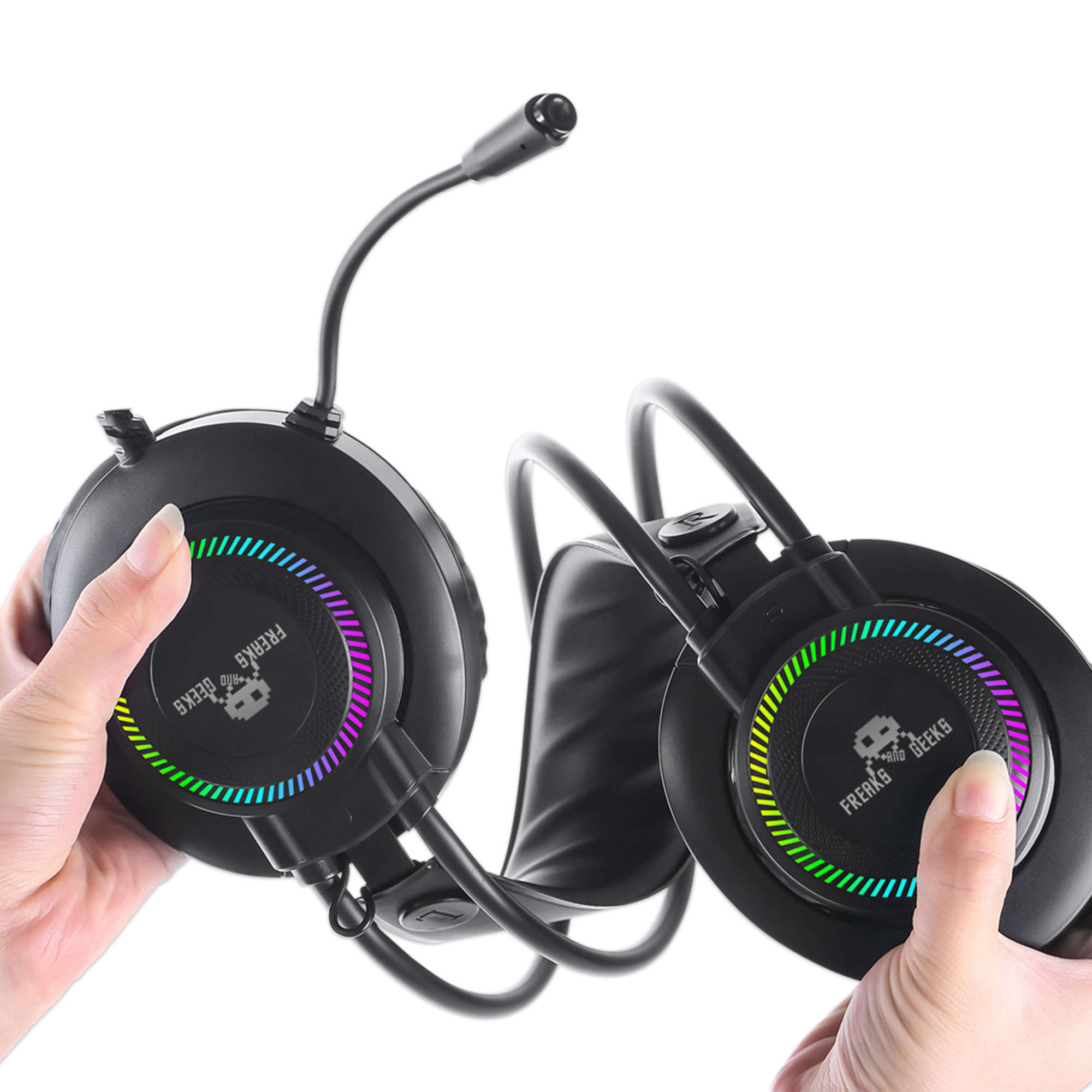 thumbnail secondaire #6 pour Casque Double PCP- 400 Polychroma Rétroéclairé avec Micro pour PC/PS4/PS5/XBOXONE