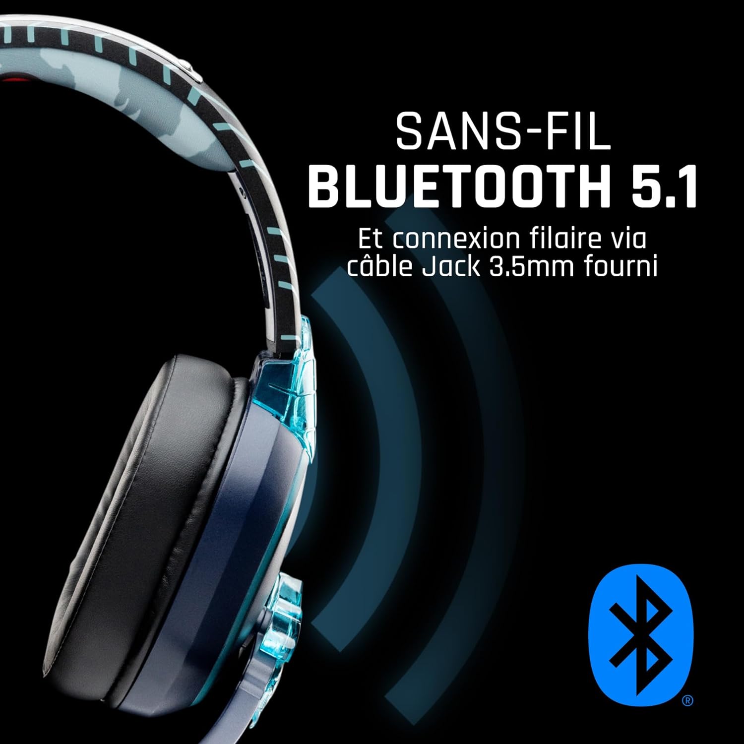 thumbnail secondaire #3 pour Casque  Lexip x Tsume sans fil - Kakashi Desing - PS4/PS5/SWITCH/SWITCH lite/PC/Mac