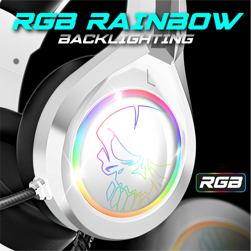 thumbnail secondaire #3 pour Casque Pro-H8 - Blanc arctique RGB - pour PS4/PS5/XBOXONE/SeriesX/SWITCH/PC 