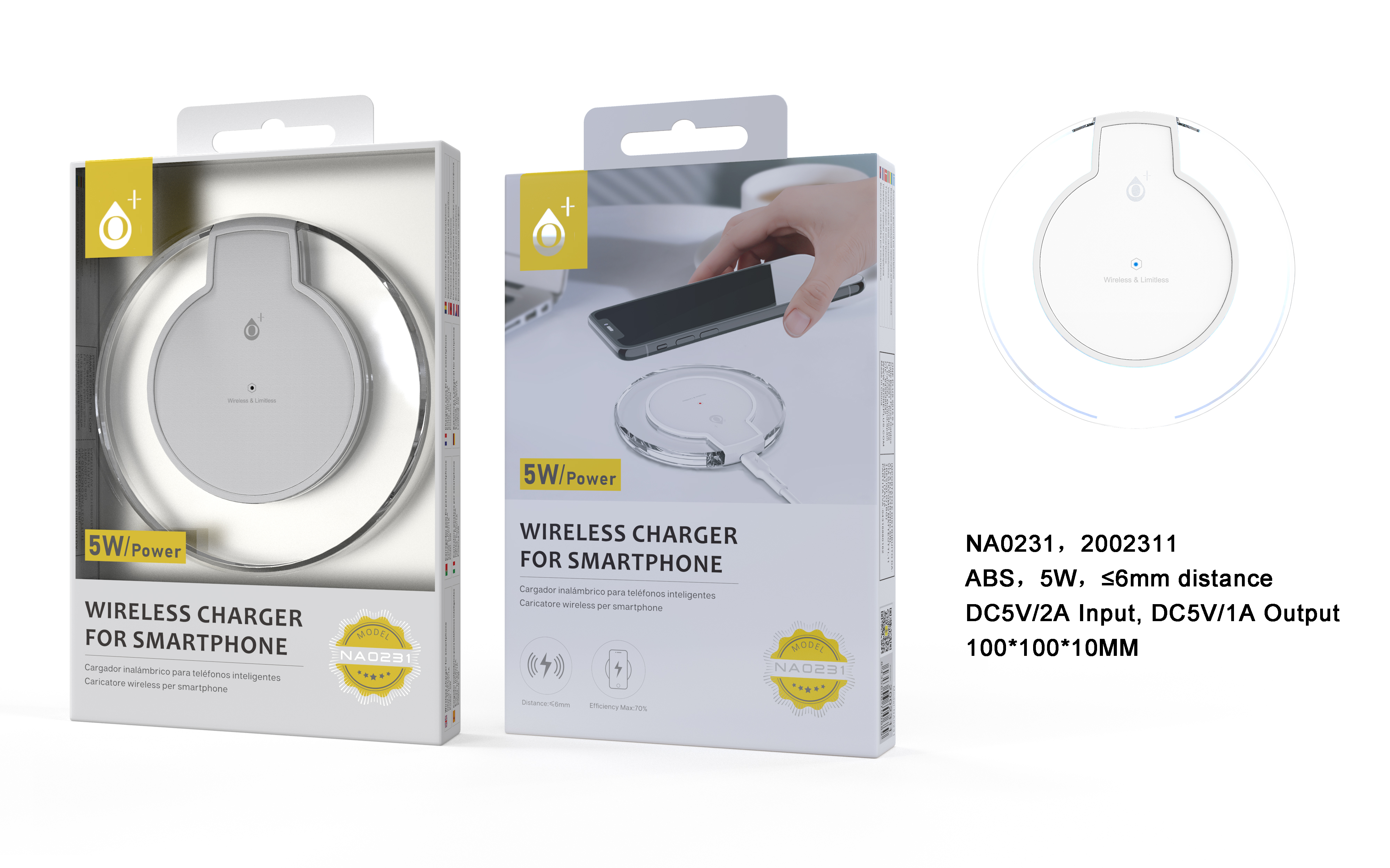 image principale pour Chargeur rapide sans fil - 5W - NA0231 Blanc