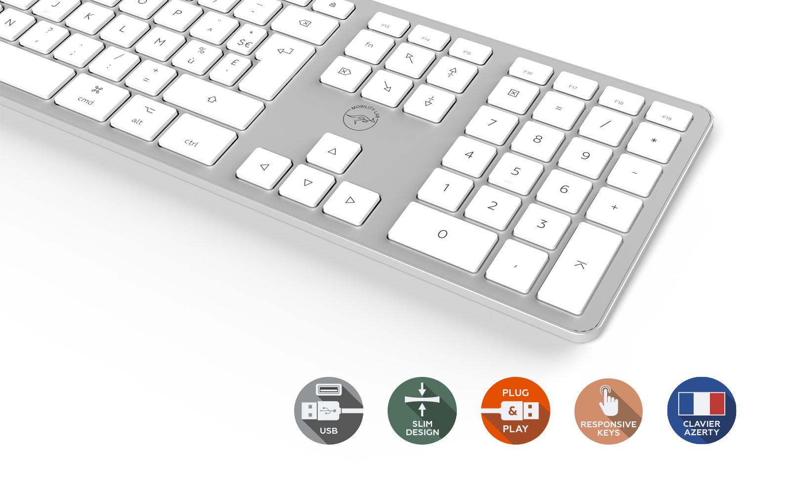 thumbnail secondaire #5 pour Clavier Filaire Pour Mac Mini Dual Dongle avec USB et USB- Type C