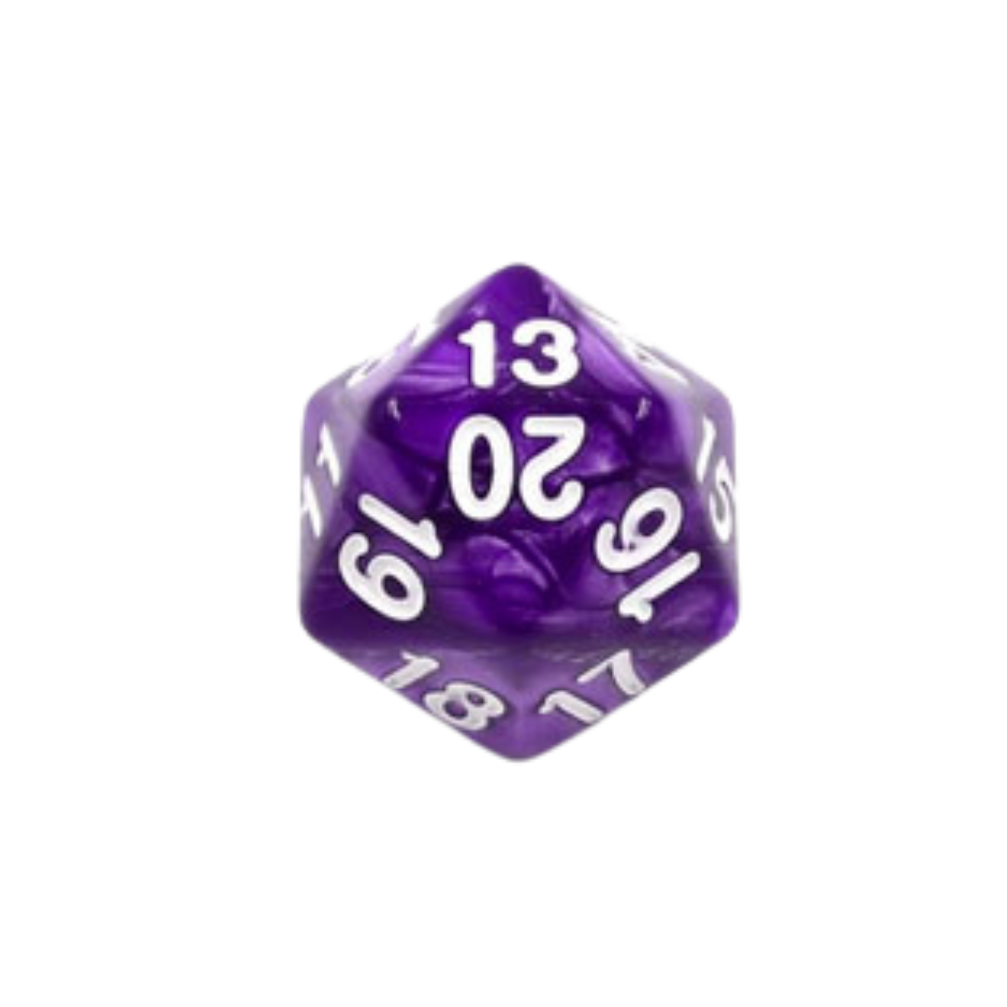 image principale pour Dé 20 faces à l'unité – Décompte - Violet