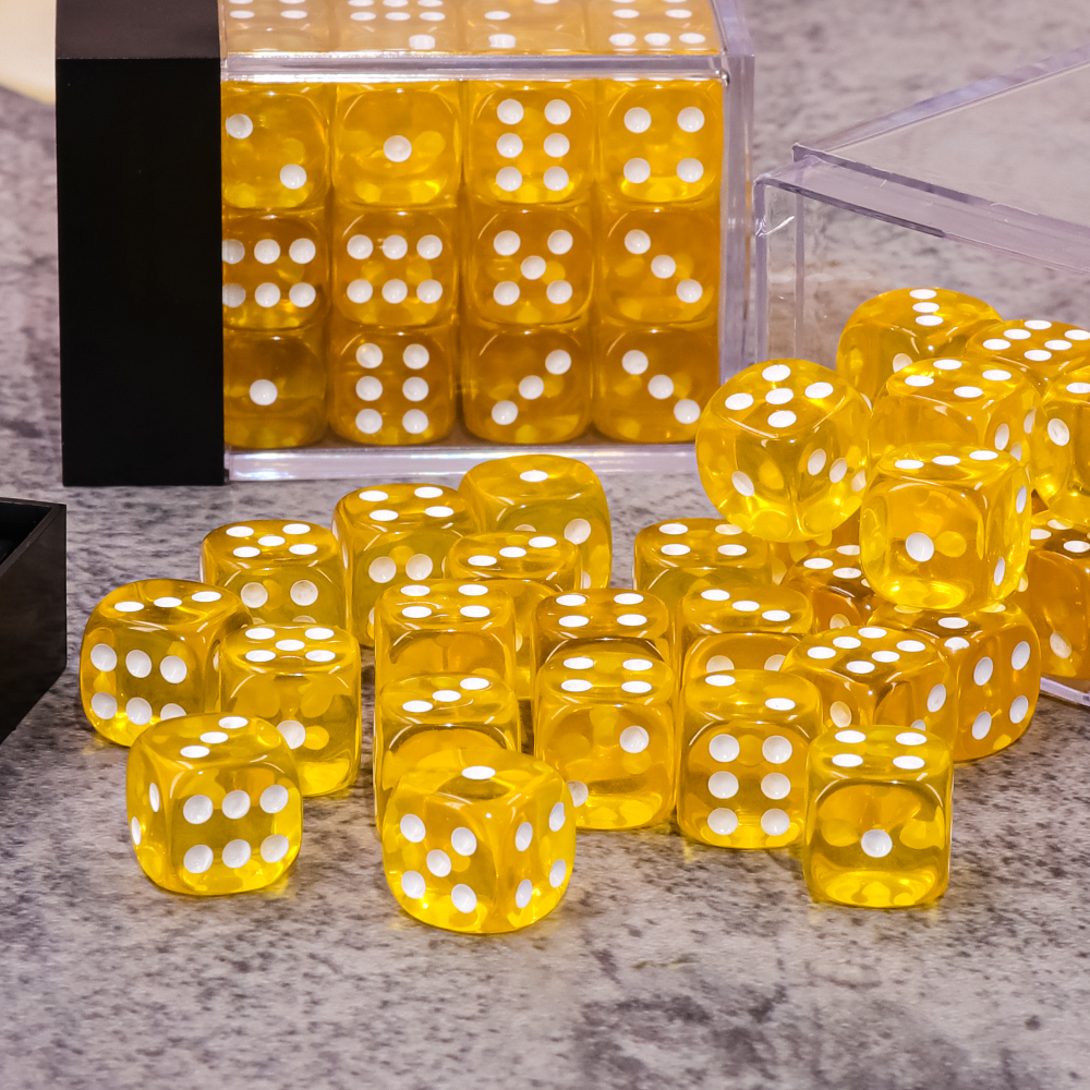 image principale pour Dé 6 faces- Lot de 36 dés- 12mm- Jaune