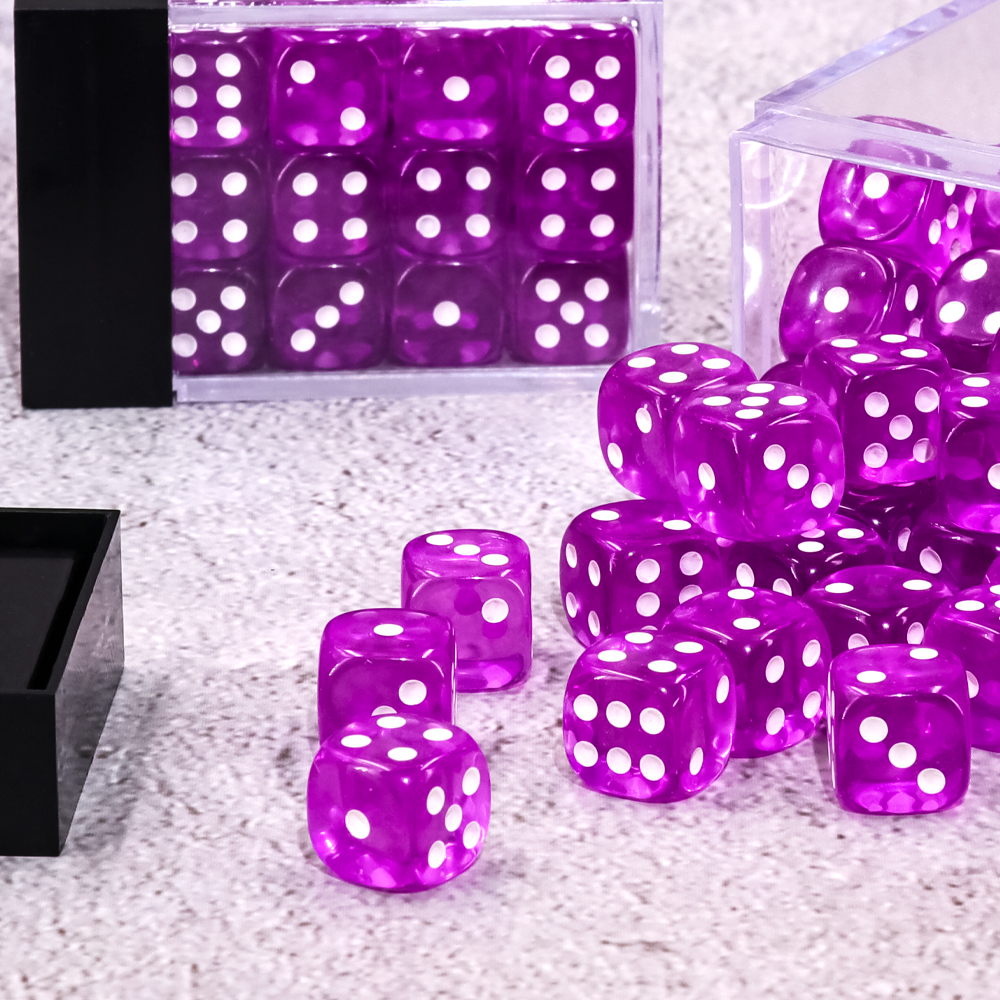 image principale pour Dé 6 faces- Lot de 36 dés- 12mm- Violete