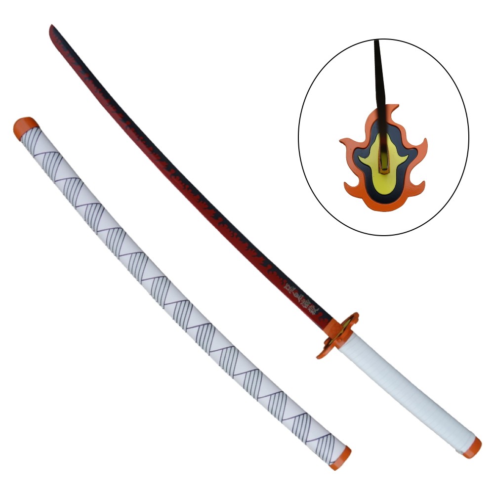 thumbnail secondaire #2 pour Katana ornementale – Inspiré de Rengoku Kyojuro (Demon Slayer)