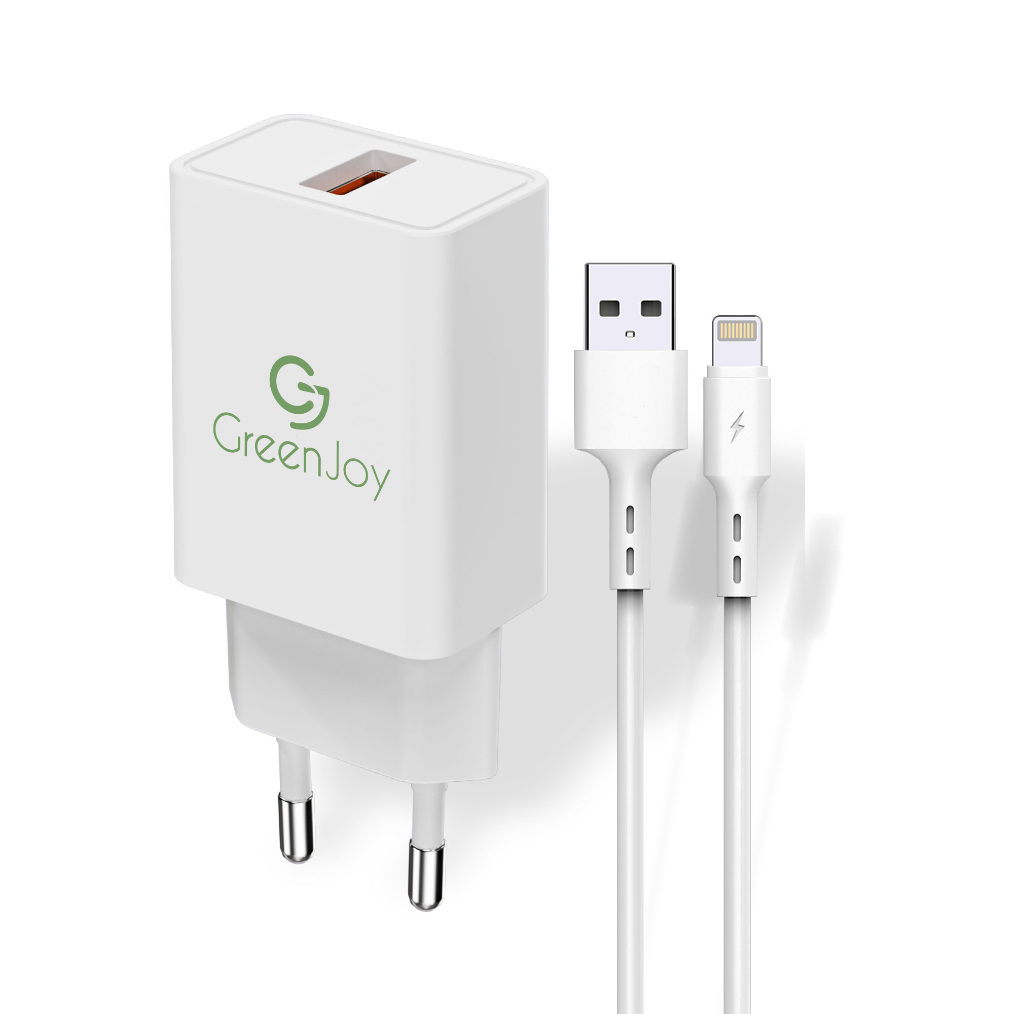 thumbnail secondaire #3 pour Embout Secteur USB avec Câble Charge et Data Iphone / 2,4A - 1m - Blanc