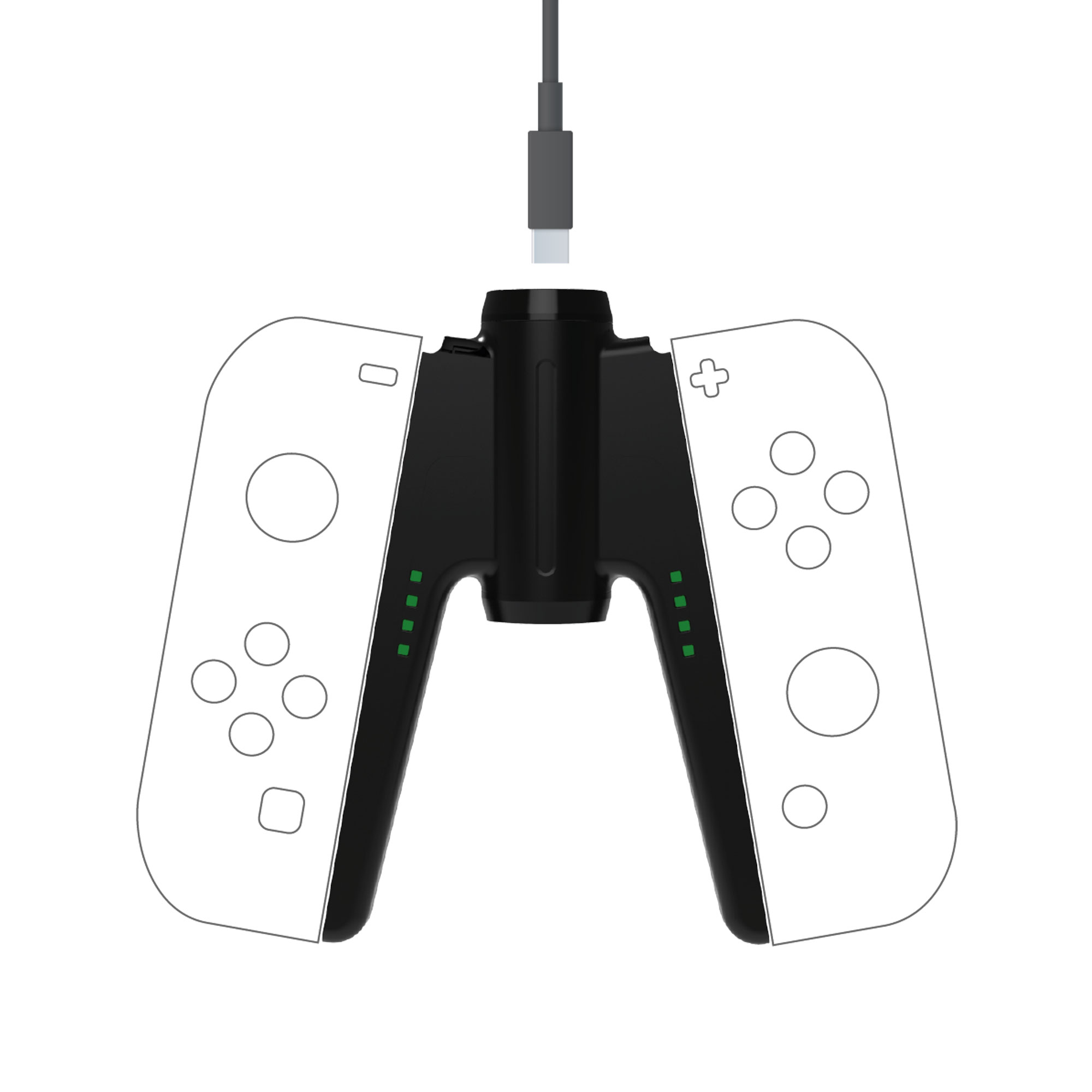 thumbnail secondaire #2 pour Grip de Charge pour 2 Joy-Cons avec Câble Type-C de 2,5m