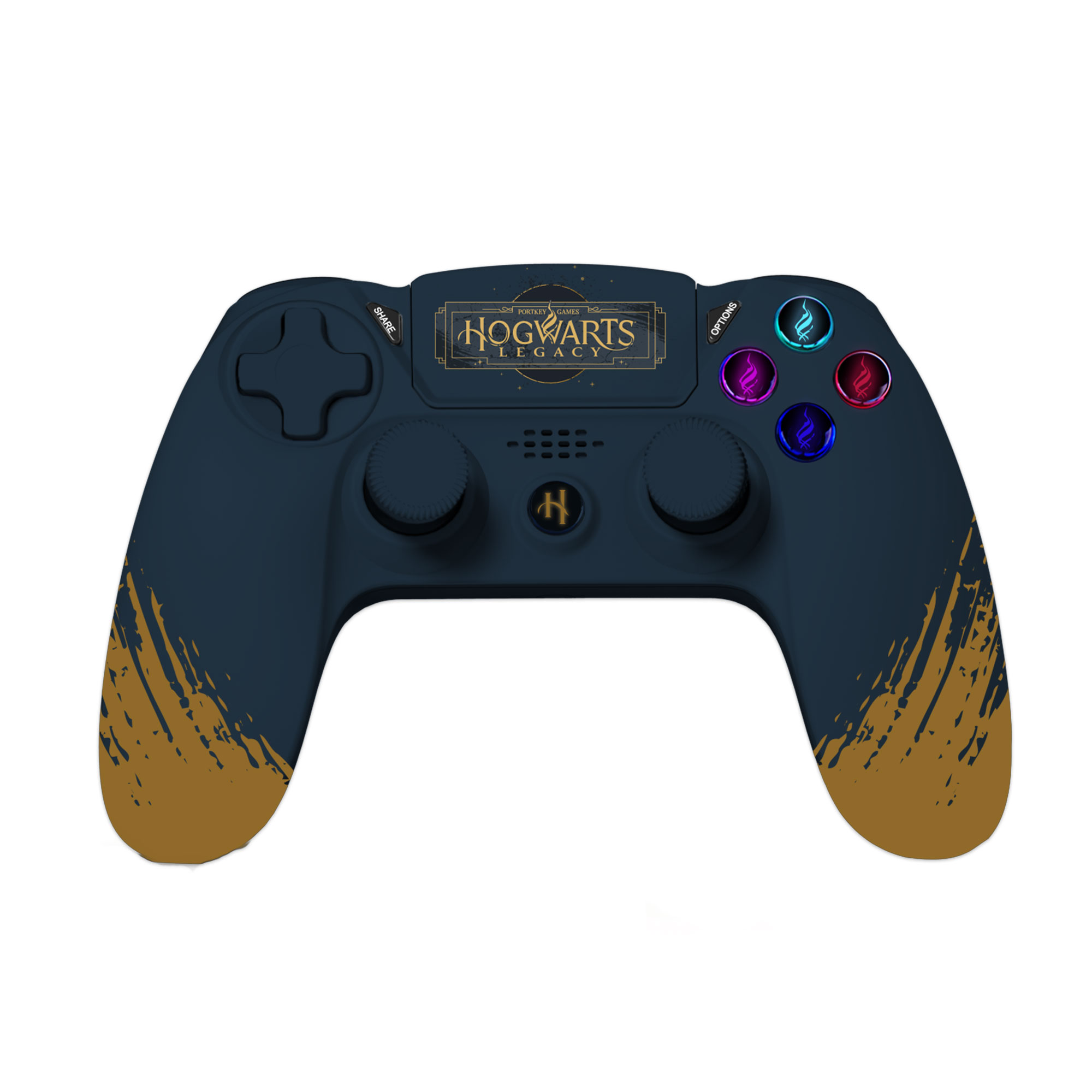 image principale pour Harry Potter-Manette Sans Fil PS4-Prise Jack -Boutons Lumineux-Hogwarts Legacy
