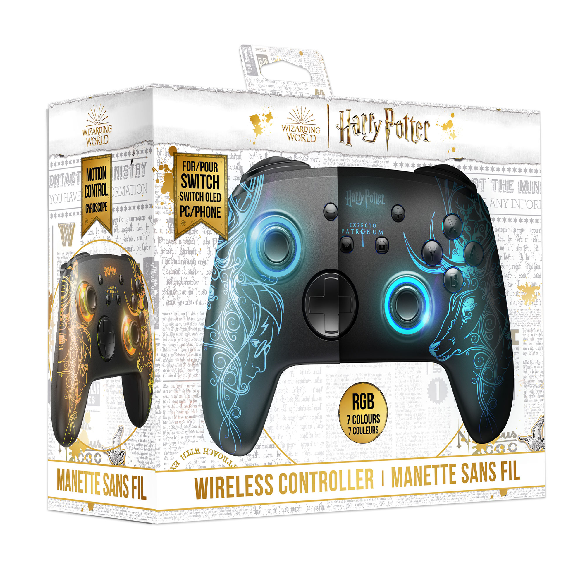  299322 : Manette Switch/PC Sans-fil RGB - Born to Frag
