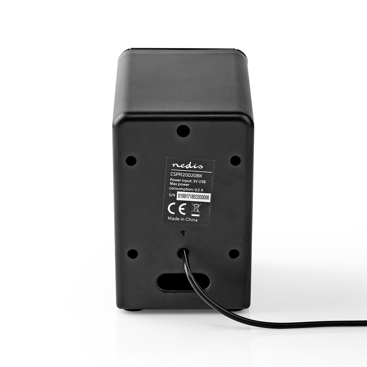 thumbnail secondaire #4 pour haut-parleur PC 2,0- Alimentation par USB - prise 3,5 mm -Contrôle du Volume - Sortie de connexions - 18 W