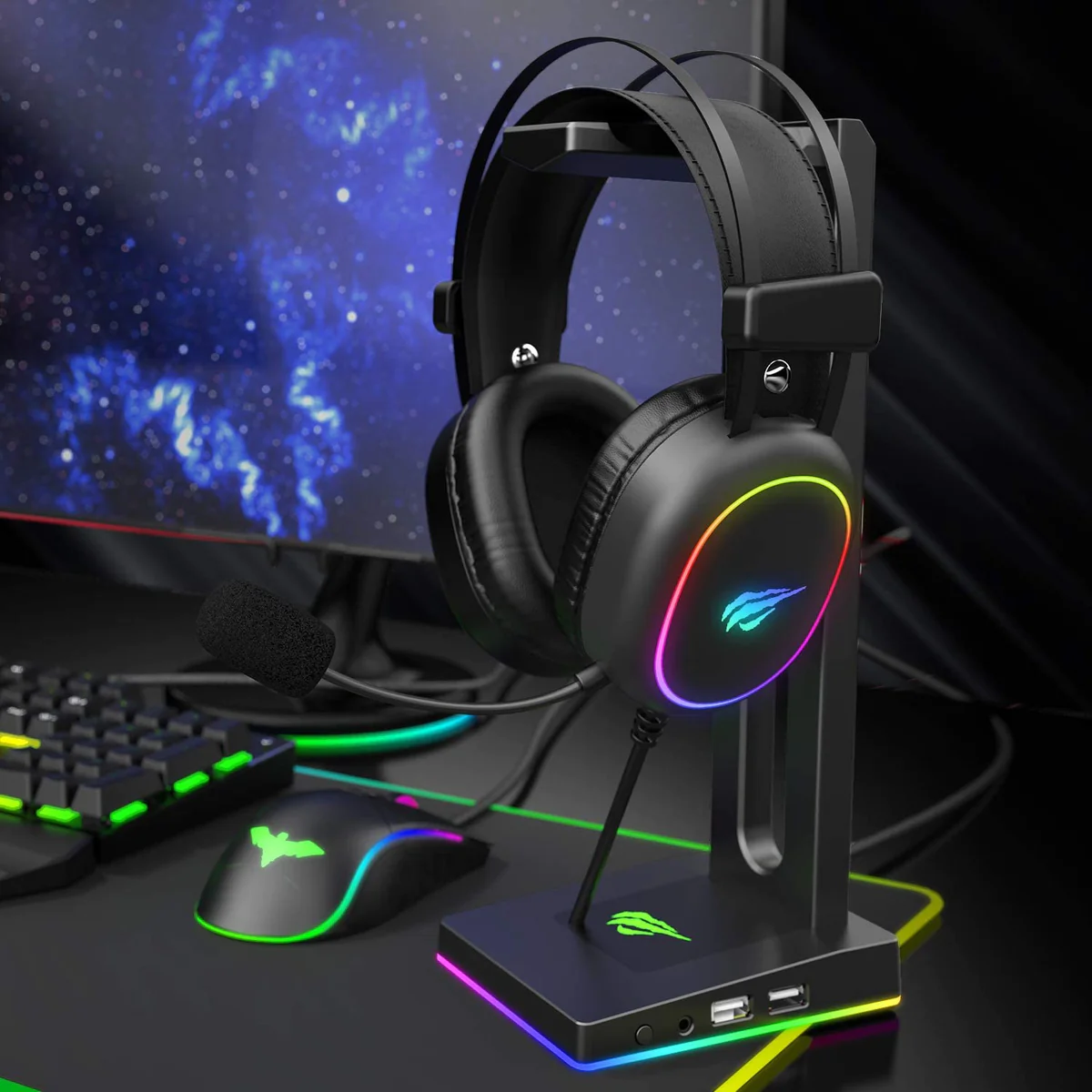 thumbnail secondaire #6 pour HAVIT - Casque Gaming RGB - Filaire avec Micro