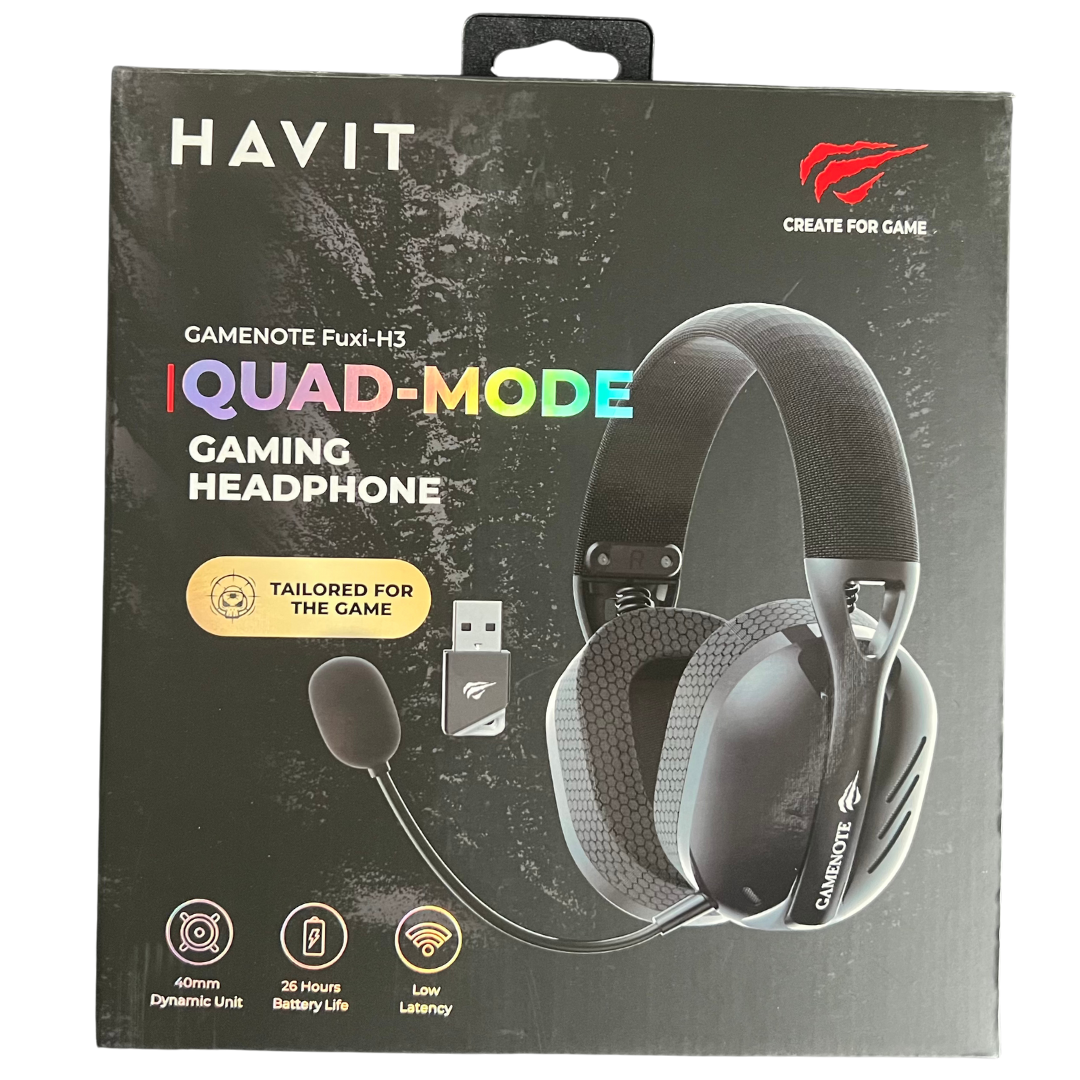 thumbnail secondaire #3 pour HAVIT - Casque - Sans Fil avec Micro - 26 heures d'autonomie - 600mAh - Noir