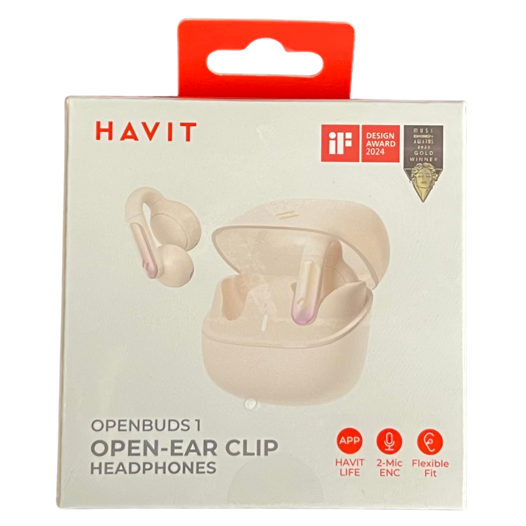 thumbnail secondaire #4 pour HAVIT - Nouvelle Technologie : Ecouteurs Bluetooth à conduction osseuse 400 mAh - Beige