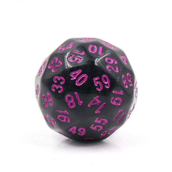 image principale pour HDD25 Dé 60 faces – Noir et rose