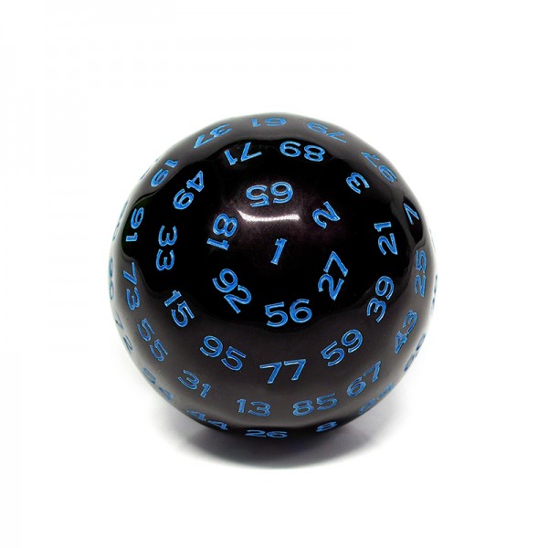 image principale pour HDD35 Dé 100 faces – Noir et Bleu