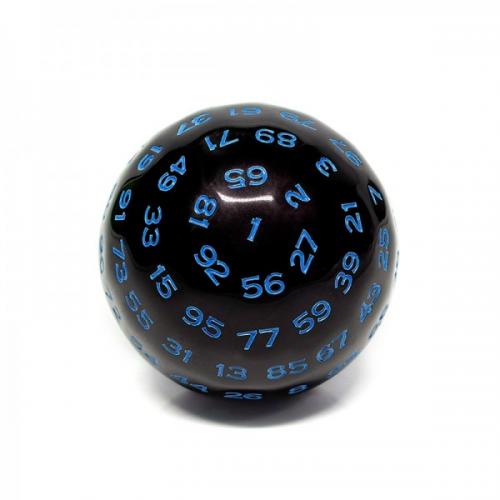image principale pour HDD35 Dé 100 faces – Noir et Bleu
