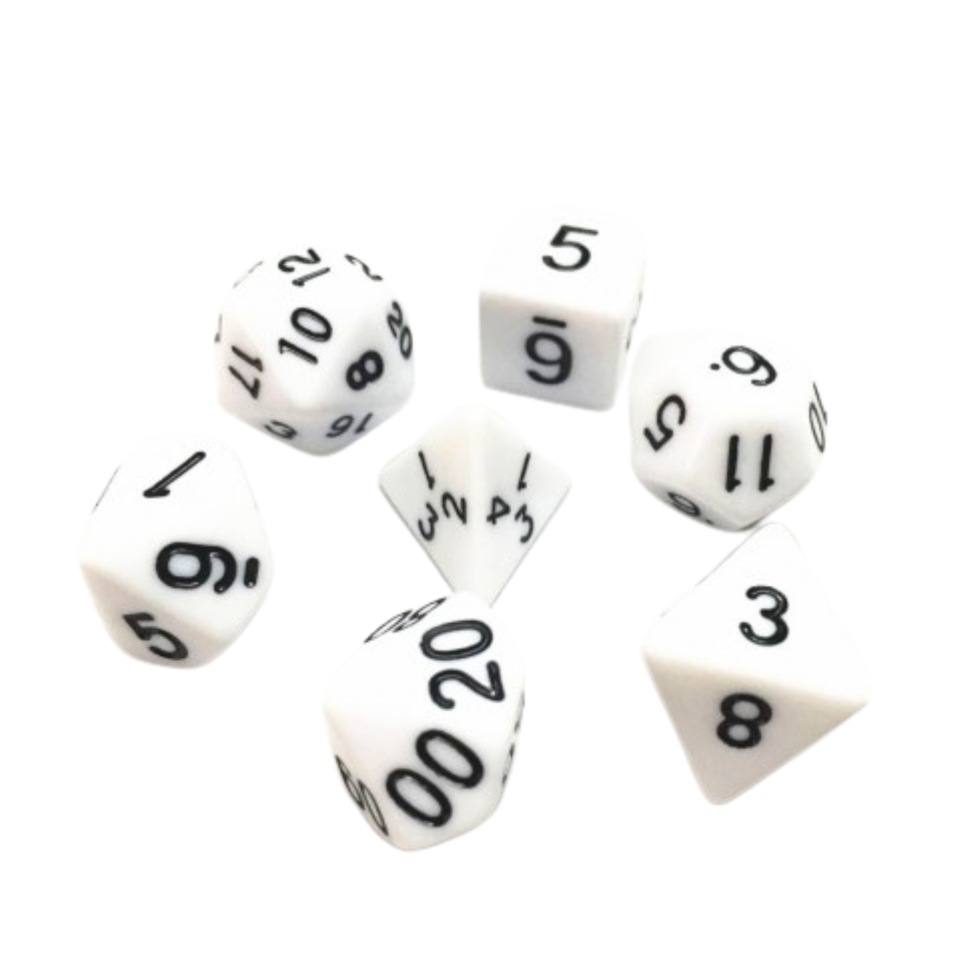 image principale pour HDO-01 lot de 7 Dés – Blanc 