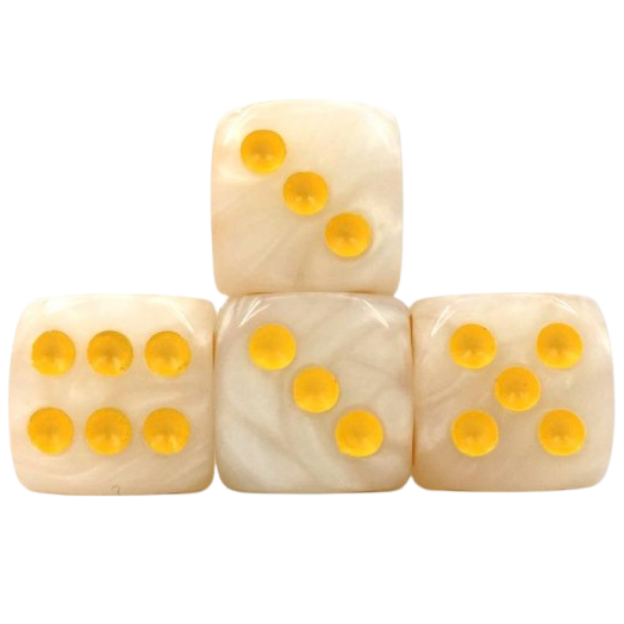 image principale pour HDPP05 Dé 6 Faces à l'unité 16mm – White Pearl