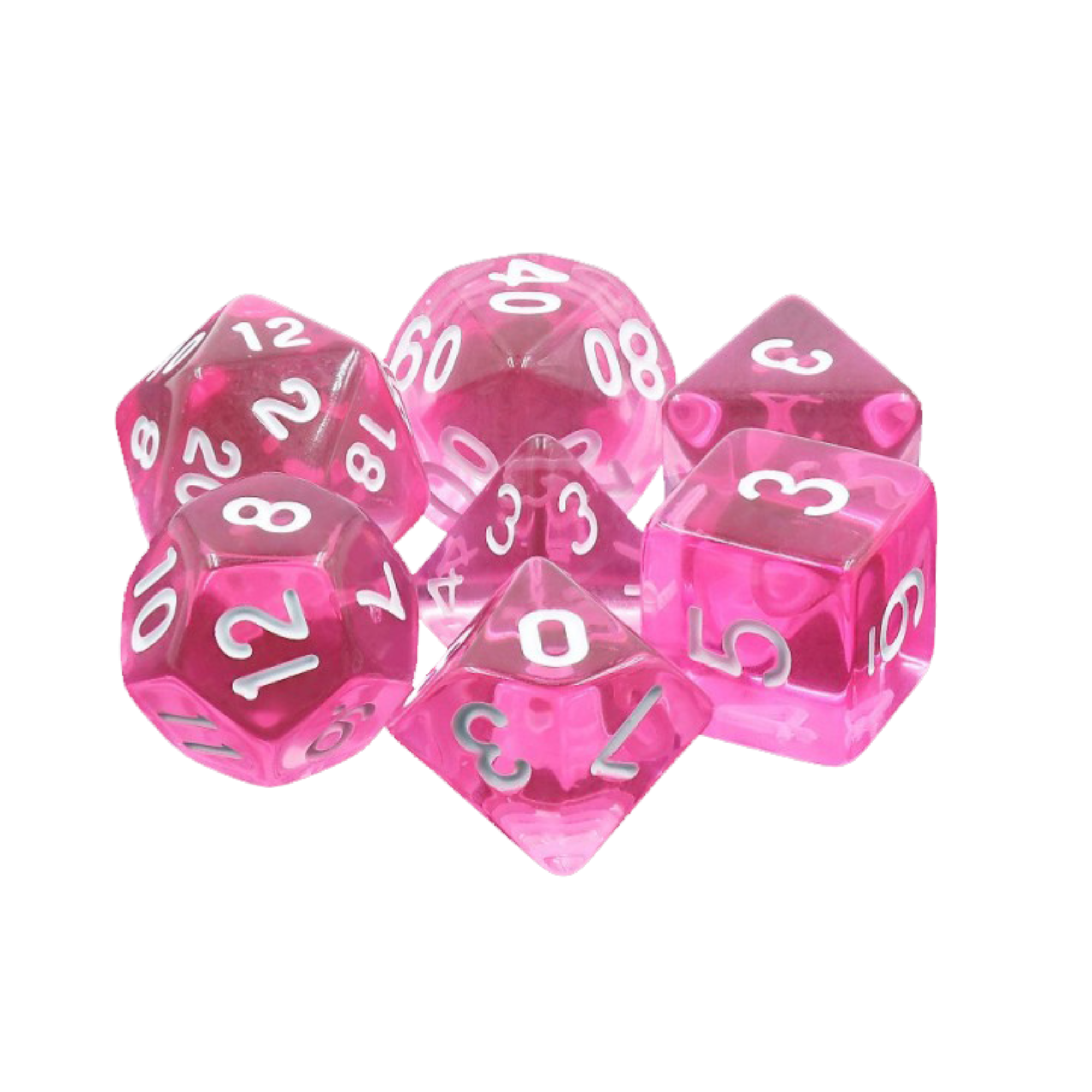 image principale pour HDT-01 lot de 7 Dés en boîte – Gemmes Magenta