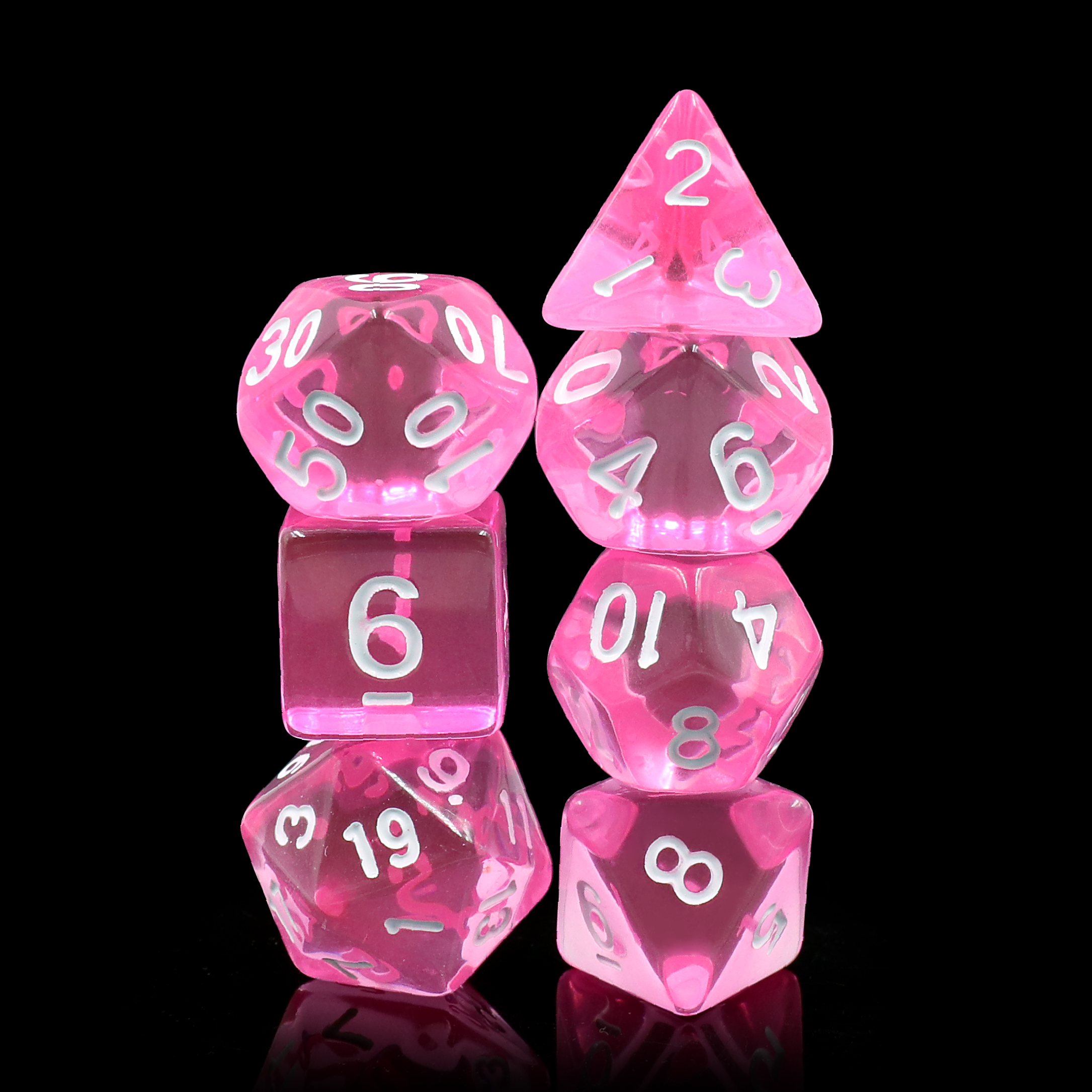 thumbnail secondaire #4 pour HDT-01 lot de 7 Dés en boîte – Gemmes Magenta