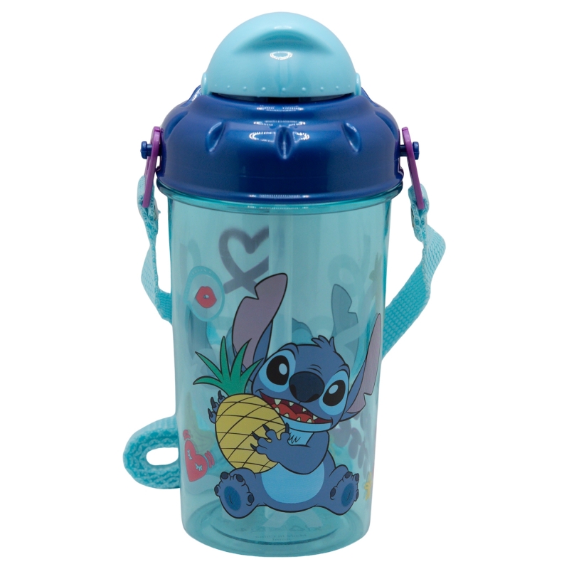 image principale pour Lilo&Stitch - Bouteille Pop up avec sangle 465 ml - Stitch