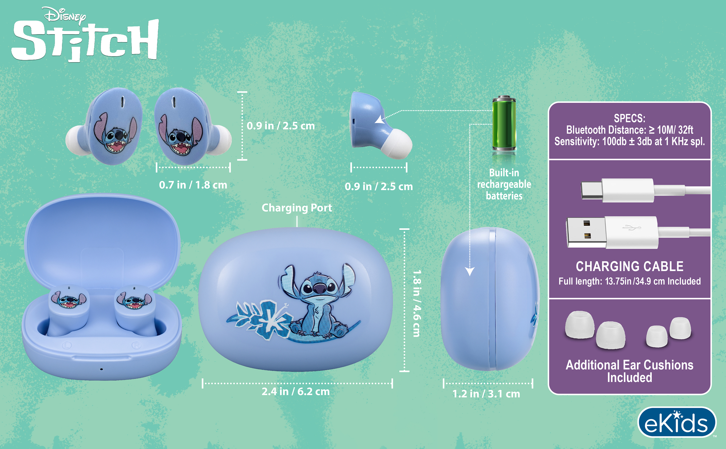 thumbnail secondaire #6 pour Lilo&Stitch - Ecouteur TWS bluetooth 5.0 - Stitch