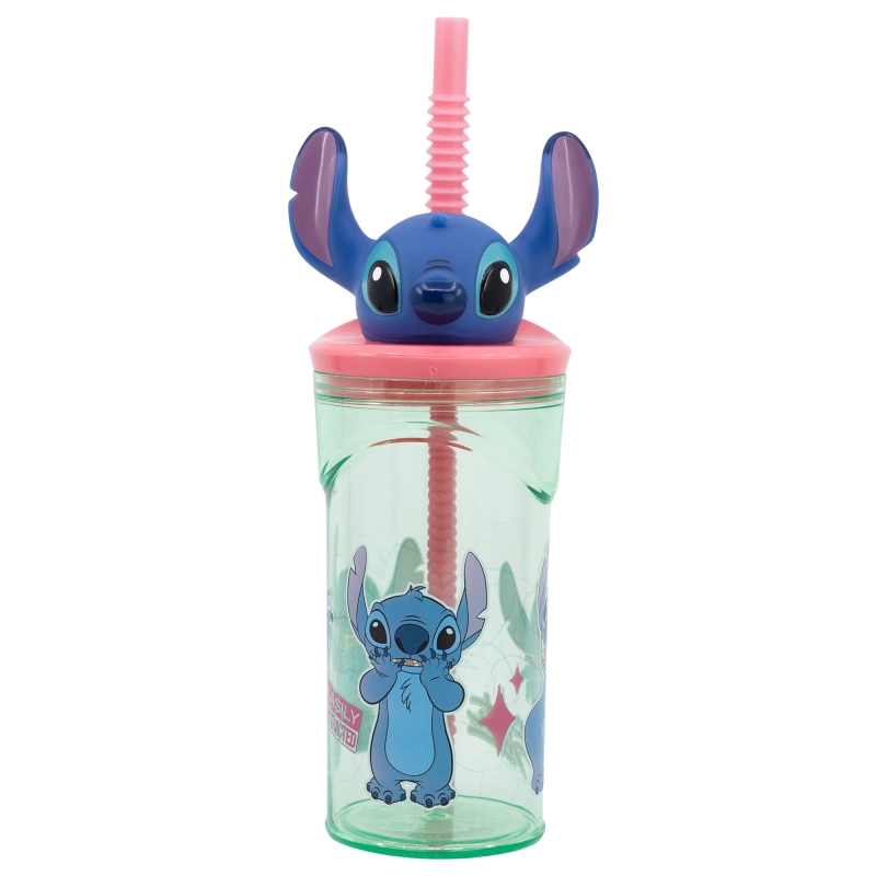 thumbnail secondaire #2 pour Lilo&Stitch - Verre Plastique 3D avec Paille  - Stitch 360ml 