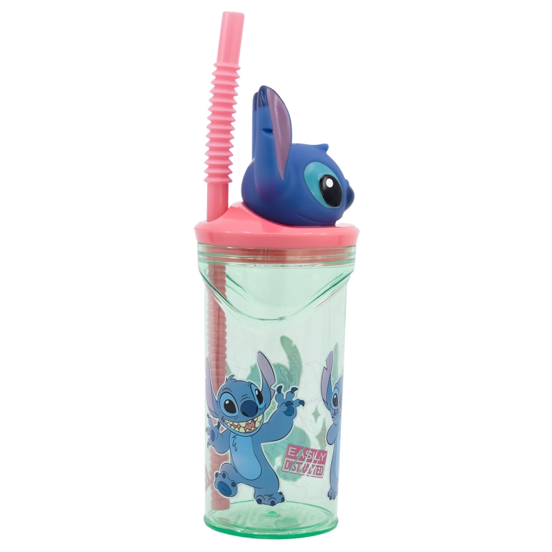 thumbnail secondaire #3 pour Lilo&Stitch - Verre Plastique 3D avec Paille  - Stitch 360ml 